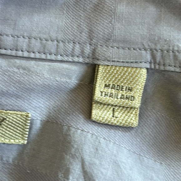 Burberry Brit Light Purple Button Front Shirt w Subtle Plaid Design Size Large - Picture 12 of 13